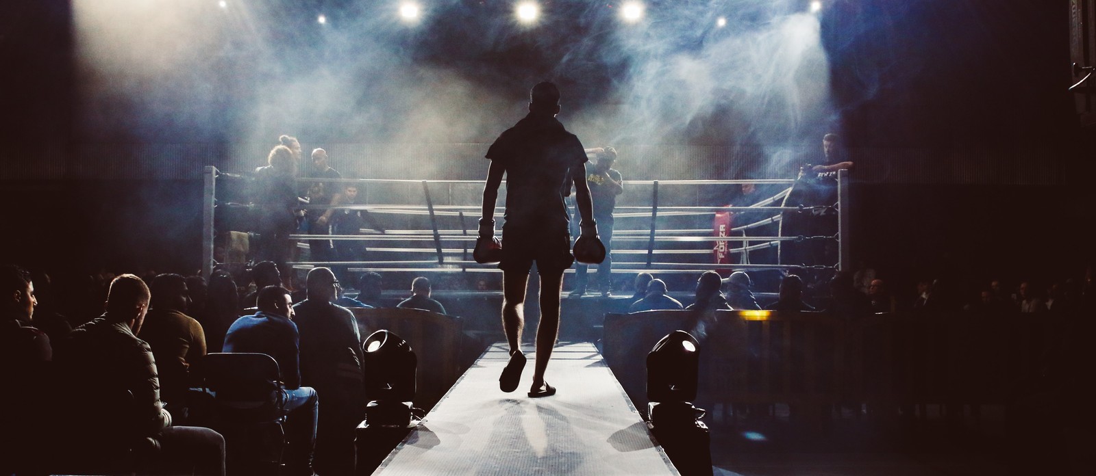 A standard boxing ring is between which of these sizes?