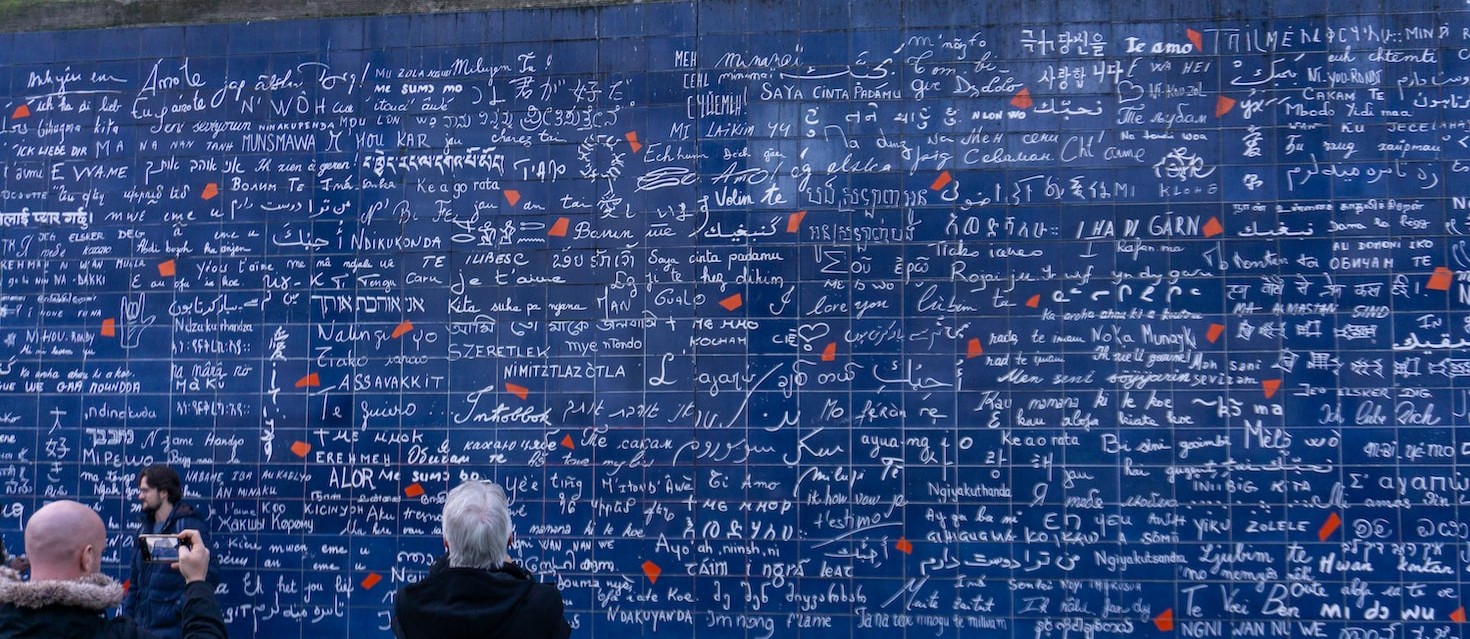 In which country is the "Wall of Love" located?